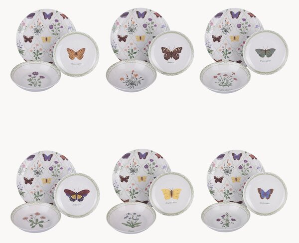 Sada porcelánového nádobí Botanist, pro 6 osob, 18 dílů
