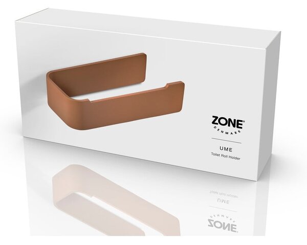 Nástěnný kovový držák na toaletní papír v terakotové barvě Ume – Zone