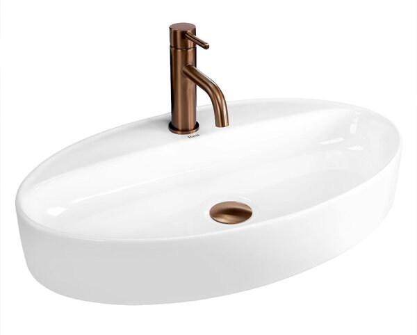 Rea Nastazja, umyvadlo na desku 610x375x105 mm, bílá lesklá, REA-U6359