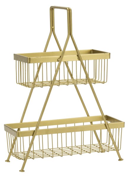 Kovový stojan se 2 košíky Antique Brass