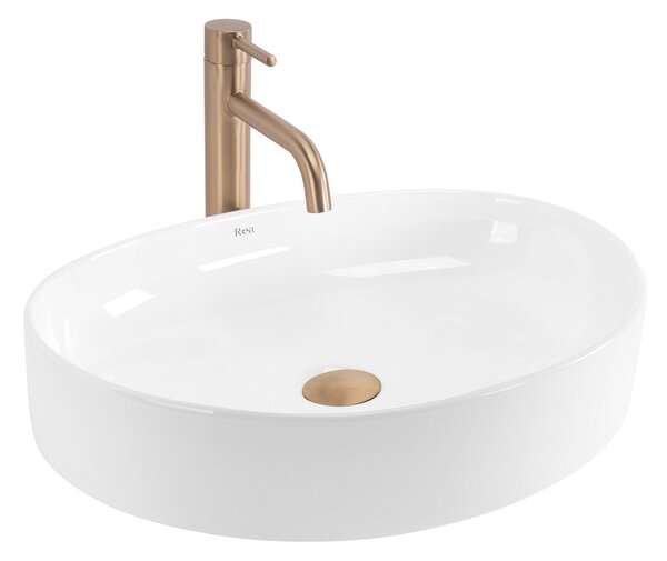 Rea Sabina 50, umyvadlo na desku 500x385x120 mm, bílá lesklá, REA-U6364
