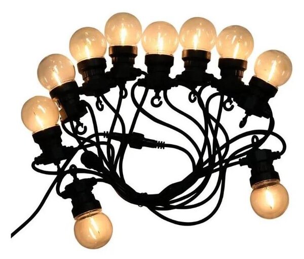 LED Venkovní řetěz STRING 5m 10xLED/0,4W/24/230V 3000K IP44