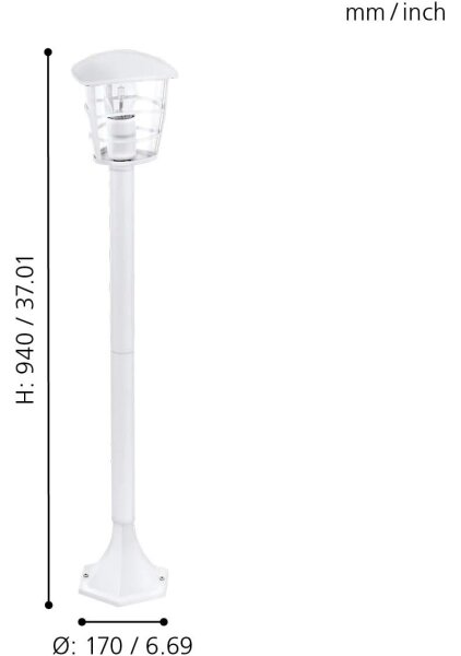 Eglo 18799 - Venkovní lampa ALORIA 1xE27/60W/230V IP44 bílá