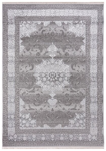 Makro Abra Kusový koberec klasický PALERMO E062A šedý bílý Rozměr: 80x150 cm