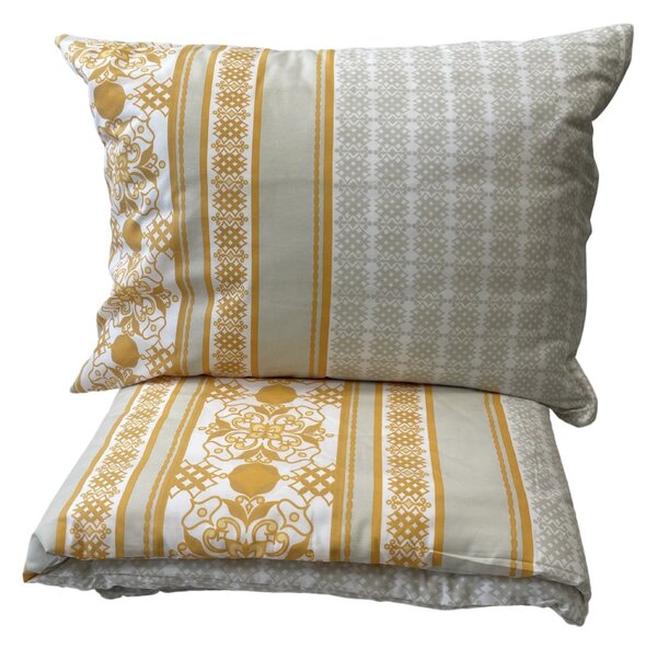 Bavlněné povlečení Angelika gold TiaHome - 1x Polštář 90x70cm, 1x Přikrývka 140x200cm