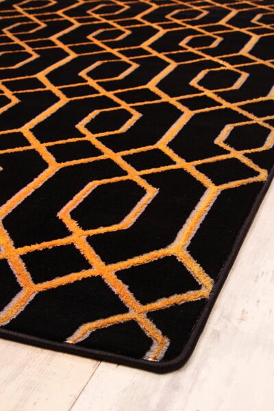 Koberec Diamond K4427G BLACK / GOLD Tyro