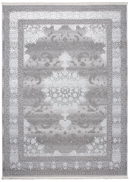 Makro Abra Kusový koberec klasický PALERMO E062A šedý bílý Rozměr: 80x150 cm