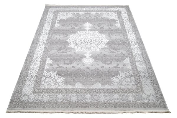 Makro Abra Kusový koberec klasický PALERMO E062A šedý bílý Rozměr: 80x150 cm
