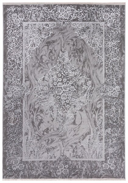 Makro Abra Kusový koberec klasický PALERMO E060A šedý bílý Rozměr: 120x170 cm
