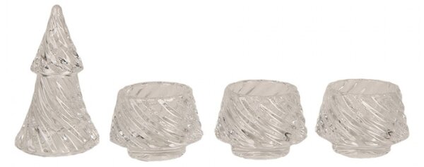 Skleněná nádoba s víčkem vánoční stromeček – 7x24 cm