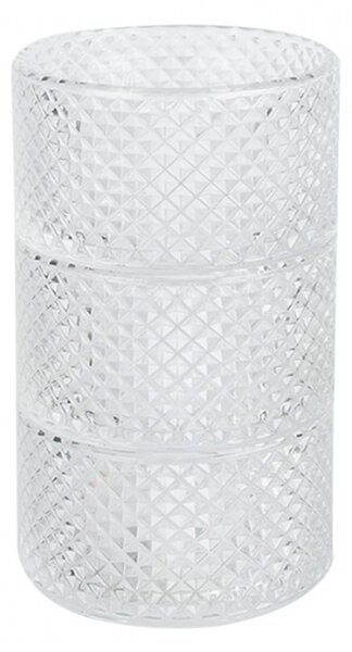 Vysoká skleněná nádoba s víčkem – 10x25 cm