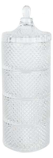 Vysoká skleněná nádoba s víčkem – 10x25 cm