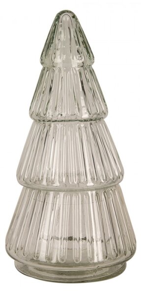 Skleněná nádoba s víčkem vánoční stromeček – 11x21 cm