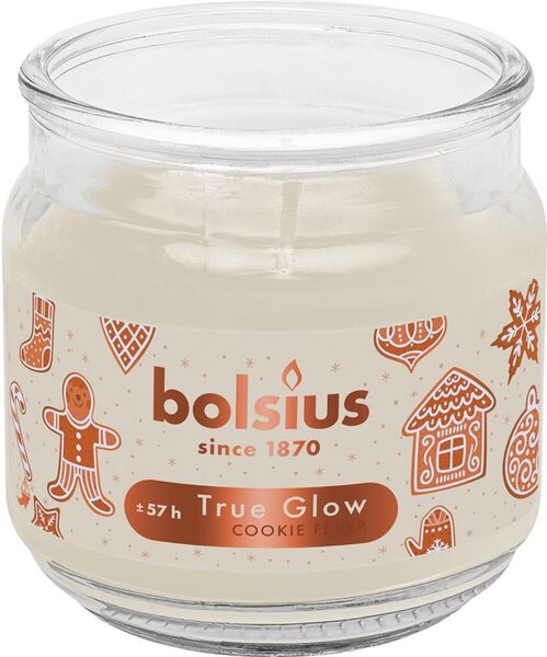 Sviečka Bolsius Large Jar, Cookie Fever, vonná, vianočná., béžová, 100x98 mm, v skle