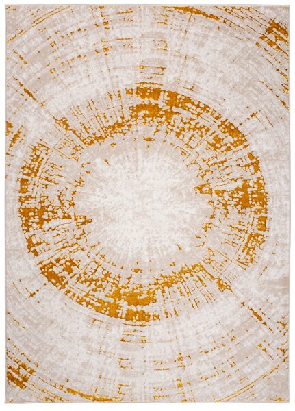 Makro Abra Kusový koberec moderní PALERMO N328A Pařez stromu béžový zlatý Rozměr: 80x150 cm