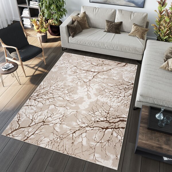 Makro Abra Kusový koberec moderní PALERMO N327A béžový hnědý Rozměr: 80x150 cm