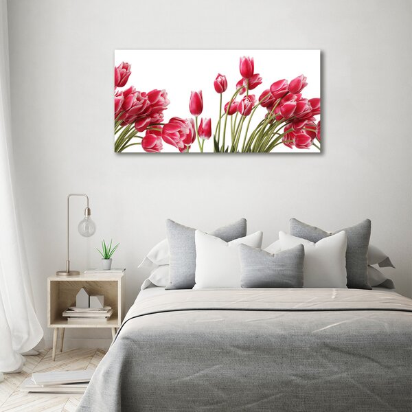 Fotoobraz na skle Červené tulipány osh-109710799
