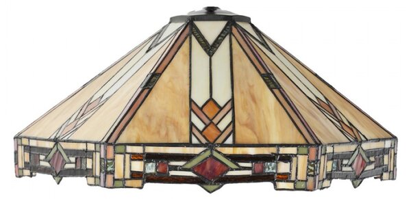 Béžové skleněné stínidlo lampy Tiffany Joos – 50x25 cm
