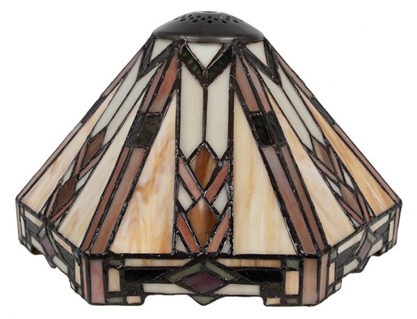 Béžové skleněné stínidlo lampy Tiffany Joos – 25x25 cm