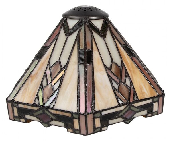 Béžové skleněné stínidlo lampy Tiffany Joos – 25x25 cm