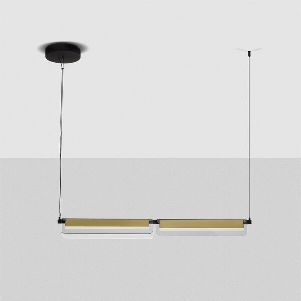 Zlaté závěsné LED světlo Nova Luce Apnea 93 cm