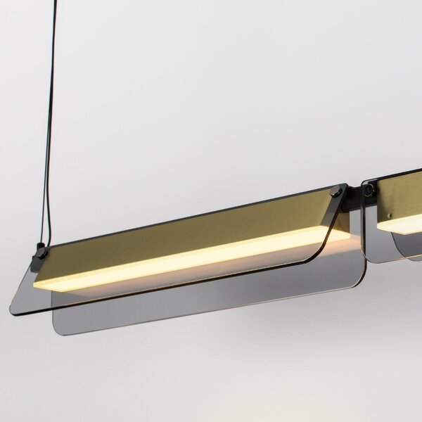 Zlaté závěsné LED světlo Nova Luce Apnea 93 cm