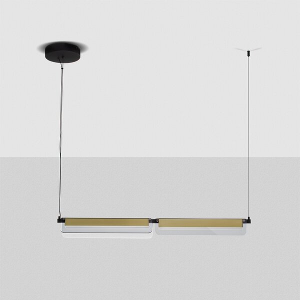 Zlaté závěsné LED světlo Nova Luce Apnea 93 cm