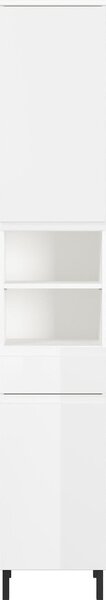 Bílá vysoká koupelnová skříňka 34x190 cm Salinas - Germania