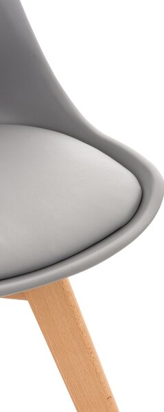 Židle Linares - plast, dřevěné nohy natura - Šedá