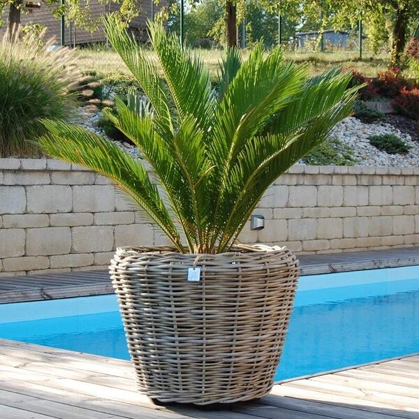 RATANOVÝ Květináč DRYPOT Grey, L Ø54 x 41cm  (Van der Leeden®)