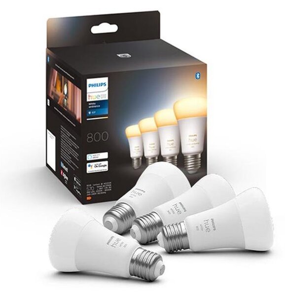 SADA 4xLED Stmívatelná žárovka Philips Hue WHITE AMBIANCE E27/6W/230V 2200-6500K