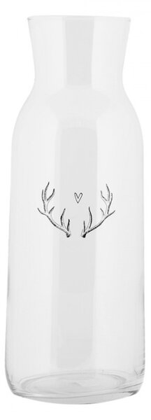 Skleněná karafa na vodu s parohy a srdíčkem Natural Winter Vibes – 1000 ml