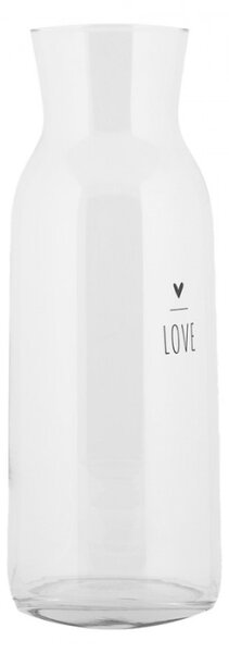 Skleněná karafa na vodu se vzorem srdce Love – 1000 ml