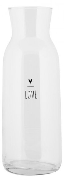 Skleněná karafa na vodu se vzorem srdce Love – 1000 ml