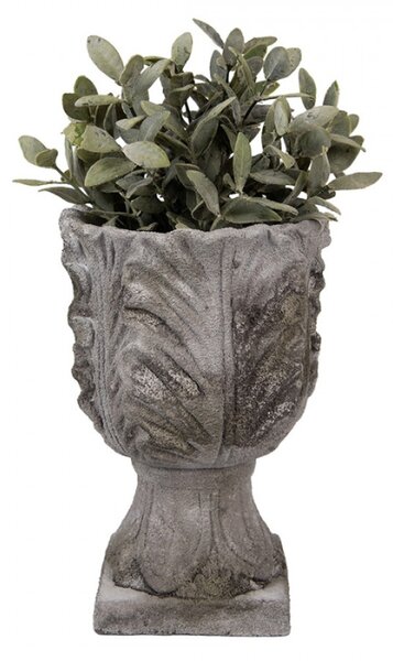 Šedý obal na květináč antický sloup – 16x24 cm