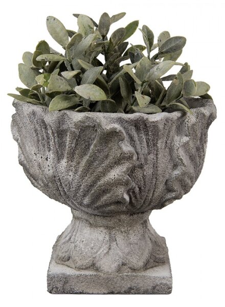 Šedý obal na květináč antický sloup – 20x17 cm