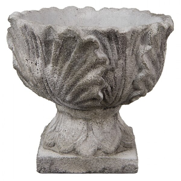 Šedý obal na květináč antický sloup – 20x17 cm