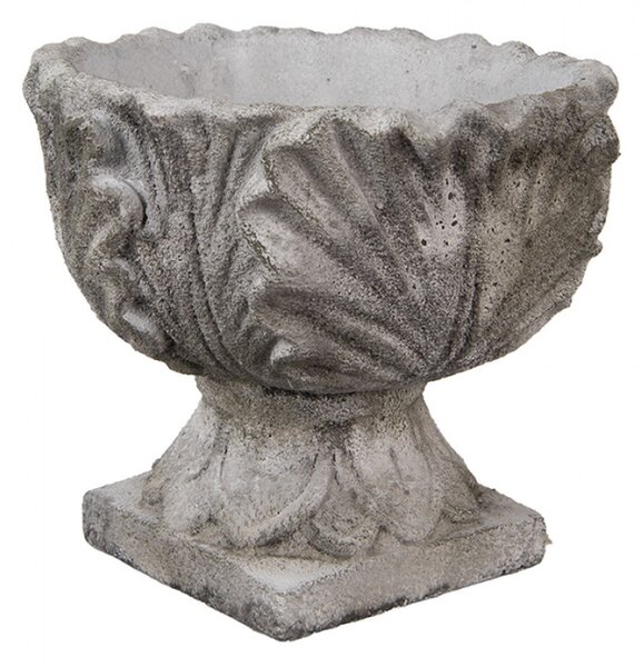 Šedý obal na květináč antický sloup – 20x17 cm