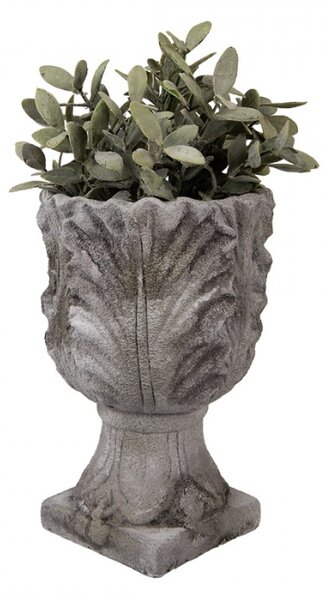 Šedý obal na květináč antický sloup – 16x24 cm