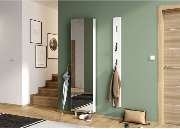 Bílá předsíňová skříňka 50x195x18 cm Rotary – Germania