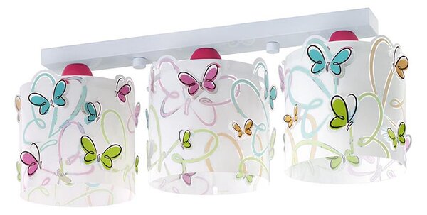 Dalber D-62143 - Dětské stropní svítidlo BUTTERFLY 3xE27/60W/230V
