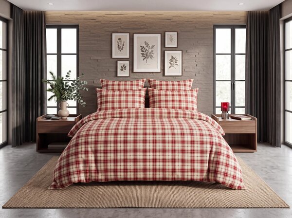 Flanelové povlečení TARTAN HEART barevné Rozměr povlečení: 70 x 90 cm | 140 x 200 cm