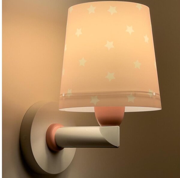 Dalber 82219S - Dětské nástěnné svítidlo STAR LIGHT 1xE27/60W/230V růžová