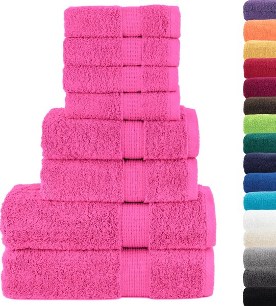 8dílná sada ručníků Premium SOLUND růžová 600 g/m²