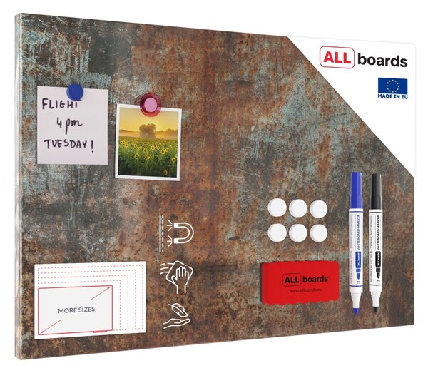 Allboards magnetická metalová tabule s potiskem 60 x 40 cm - koroze,MB64_00007