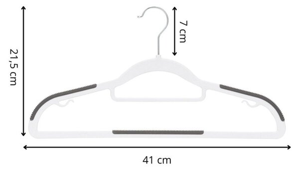Plastová ramínka na oblečení 41 cm sada 20ks SPRINGOS HG0078 bílá