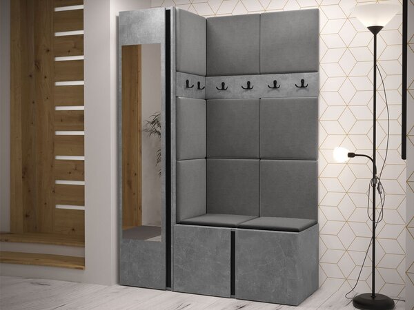 Předsíň Tavasz X, Barva: ořech warmia / ořech warmia + černá, Barva látek:: Polo 889 5903211547744