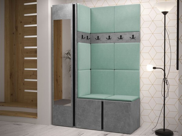 Předsíň Tavasz X, Barva: ořech warmia / ořech warmia + černá, Barva látek:: Polo 889 5903211547744