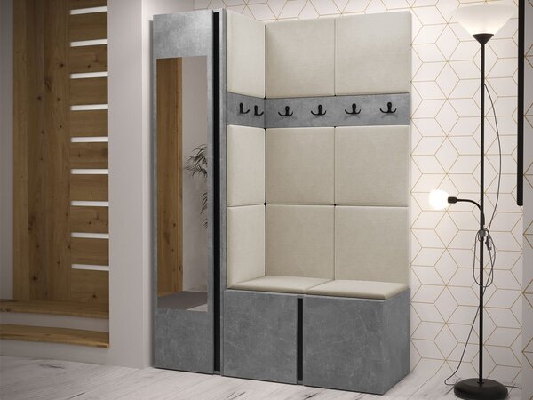 Předsíň Tavasz X, Barva: ořech warmia / ořech warmia + černá, Barva látek:: Polo 889 5903211547744