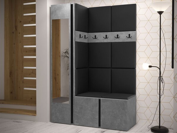 Předsíň Tavasz X, Barva: ořech warmia / ořech warmia + černá, Barva látek:: Polo 889 5903211547744